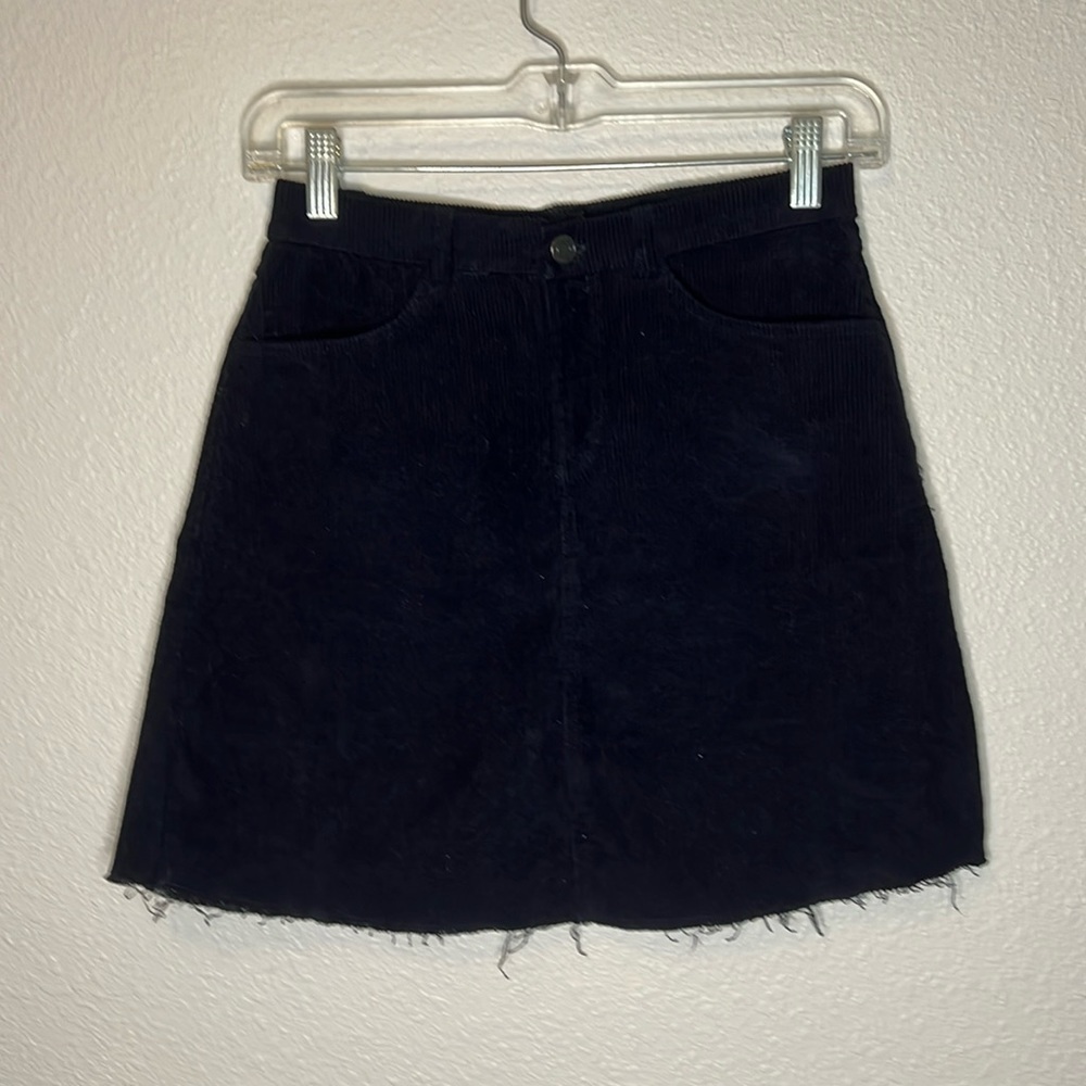 Brandy Melville Dark Blue Corduroy Mini Skirt One Size